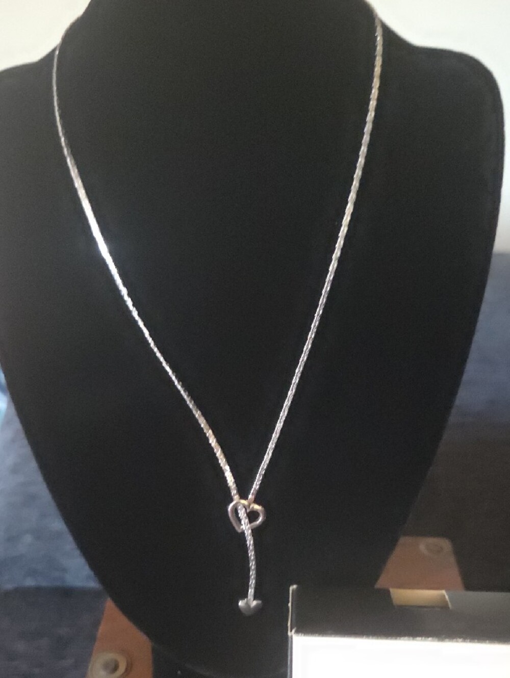 Vintafe Sarah Coventry Sterling Necklace Heart Loop.16 Inches - Picture 2 of 4